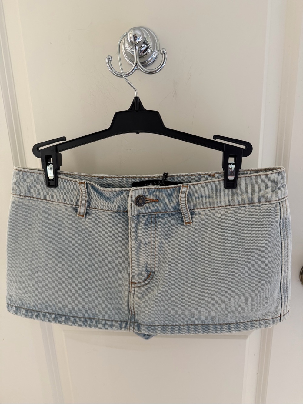 Lioness Light Blue Denim Mini Shorts